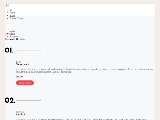 restoS/restoS/special-dishes screenshot