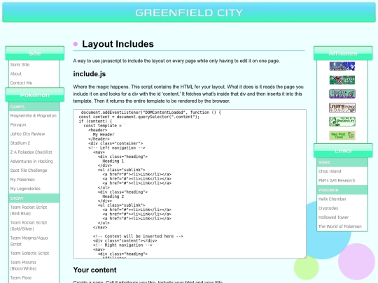 web/layoutinclude screenshot
