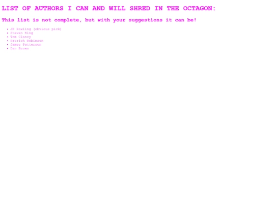 list screenshot