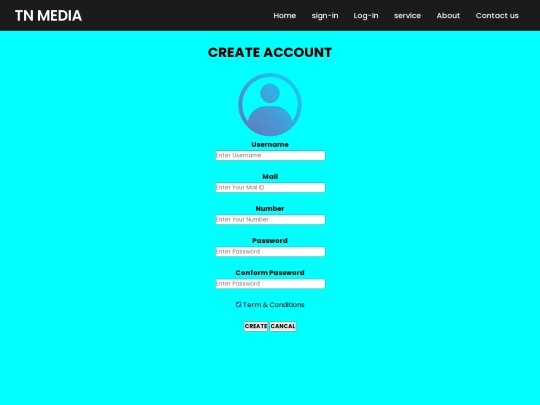 Create Account screenshot