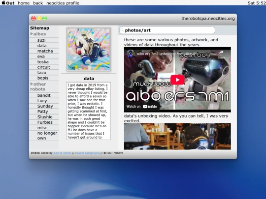 data screenshot