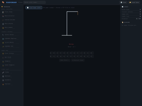 games/hangman screenshot