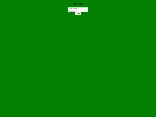 login page screenshot