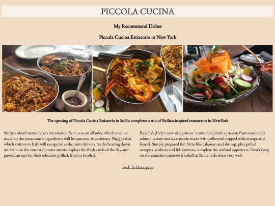 week1website/RecommendDishes screenshot