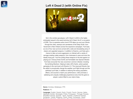 new site/gamepages/l4d2 screenshot