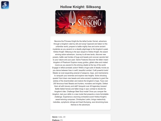 new site/gamepages/silksong screenshot