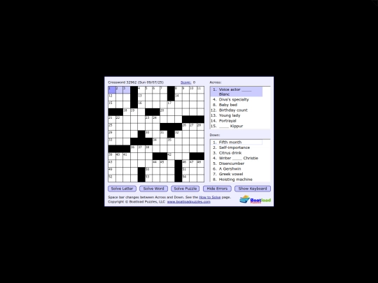 crossword screenshot