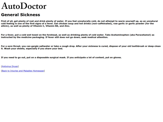 injuries/generalsickness screenshot