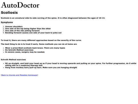 injuries/scoliosis screenshot