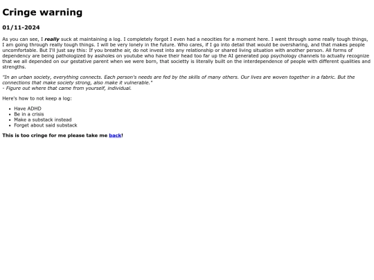 pages/log screenshot