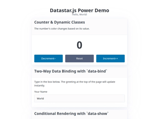 datastar screenshot
