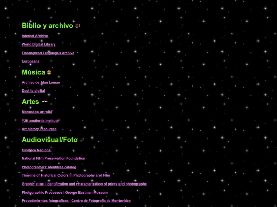 links screenshot