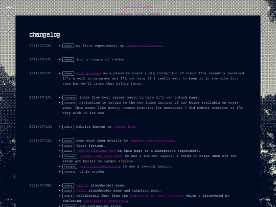 changelog screenshot
