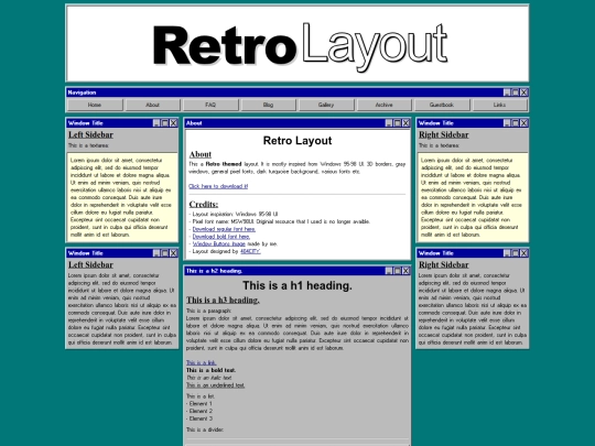 layouts/retro-layout screenshot