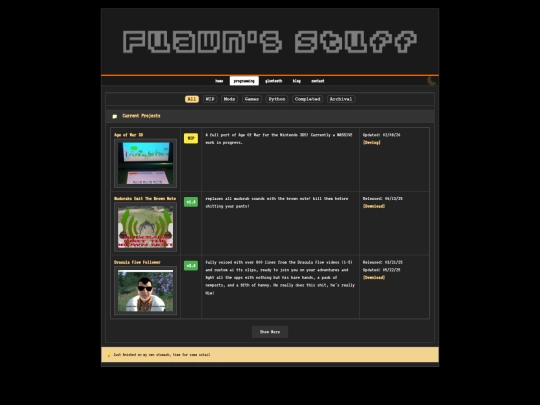 projects screenshot