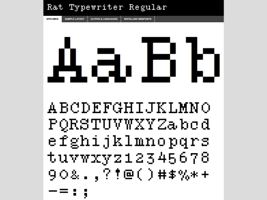 fonts/rat-typewriter-demo screenshot