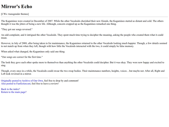 HTML/FANFICTION_SUB/VOCALOID/mirrors_echo screenshot