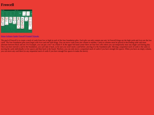 Freecell screenshot