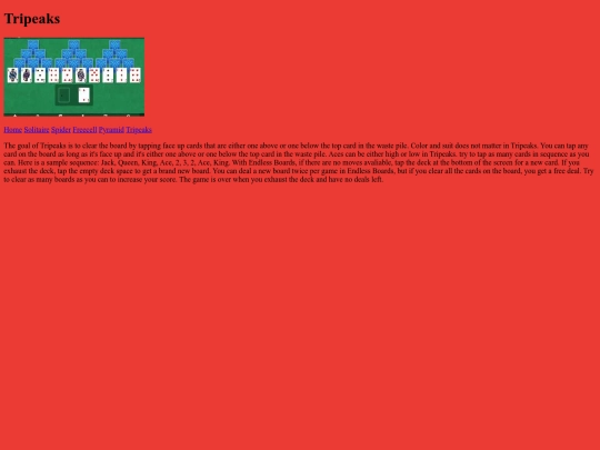 Tripeaks screenshot