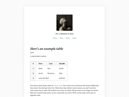 links screenshot