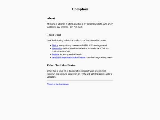 Colophon screenshot