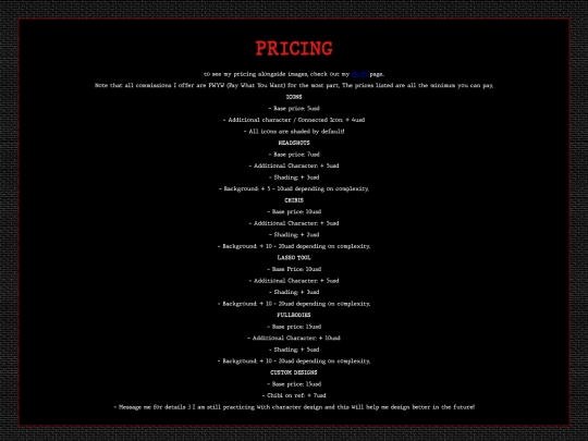 art/pricing screenshot