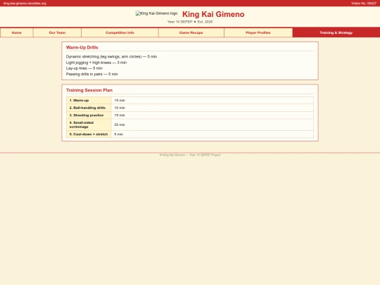 training screenshot