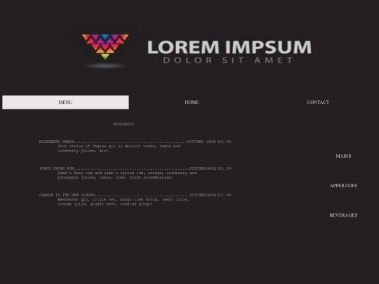 menu_Drinks screenshot