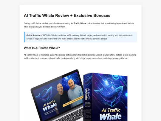 AITrafficWhaleReviewAndBonus screenshot
