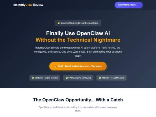 InstantlyClawReview screenshot