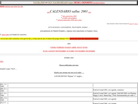 salluc/calendario2001 screenshot