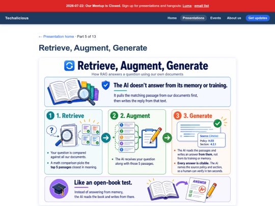 presentations/2026-05-14-teaching-ai-never-trained-on/05-retrieve-augment-generate screenshot