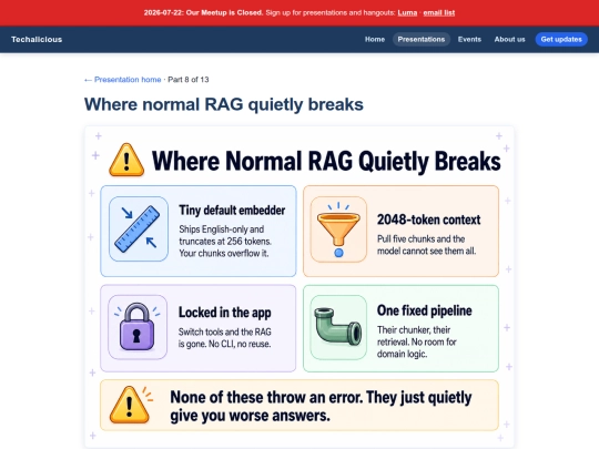presentations/2026-05-14-teaching-ai-never-trained-on/08-where-normal-rag-quietly-breaks screenshot