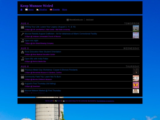 events screenshot