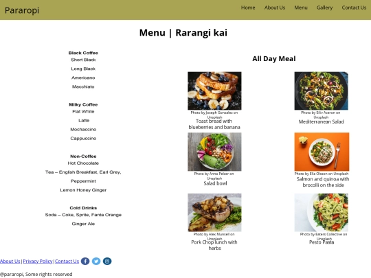 menu screenshot
