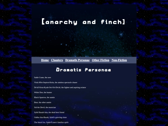 anarchy and finch (rewritten)/dramatispersonae screenshot