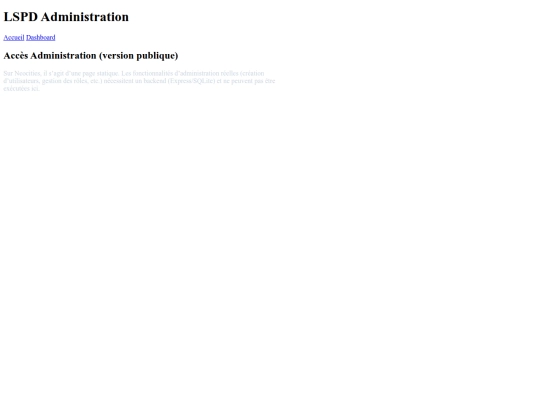 admin screenshot