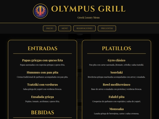 menu screenshot