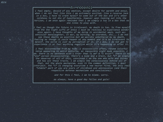feelings screenshot