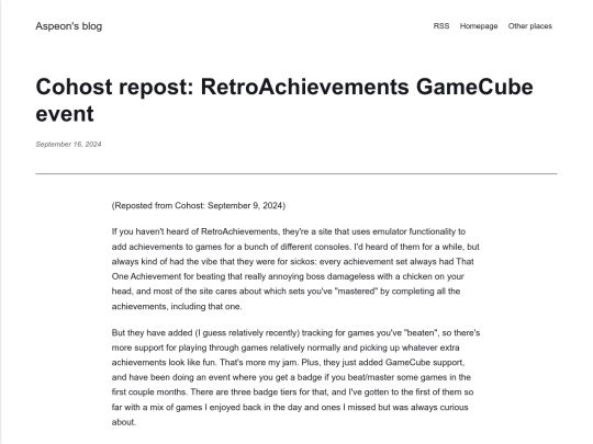 blog/cohost-repost-retroachievements-gamecube-event screenshot