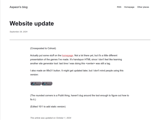 blog/website-update screenshot