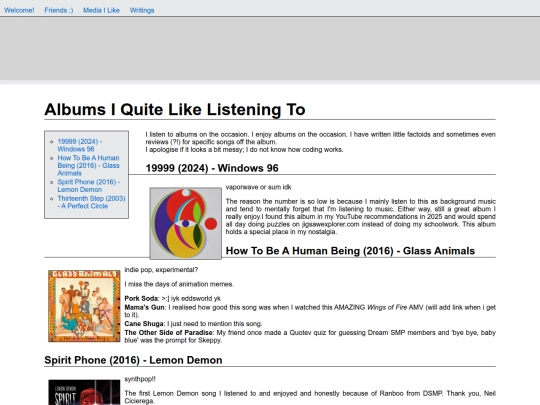 media/albums screenshot