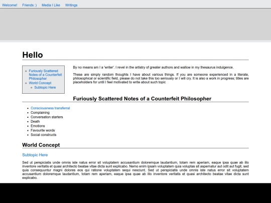writings screenshot