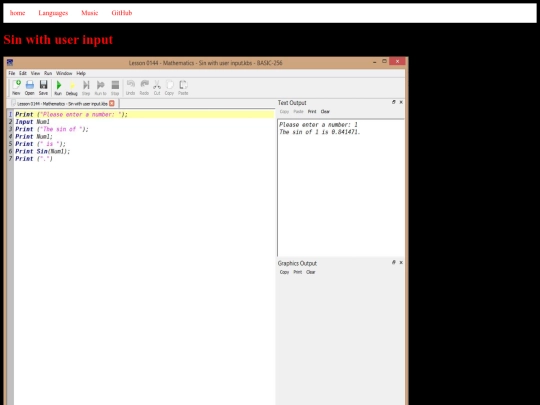 basic256tutorials/examples/lesson-0144-mathematics-sin-with-user-input screenshot