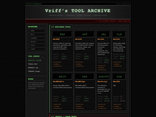 tools screenshot