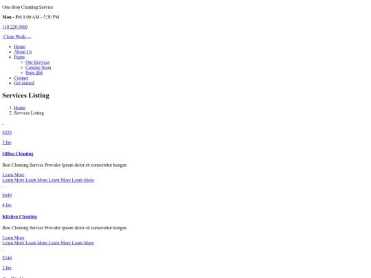 services screenshot