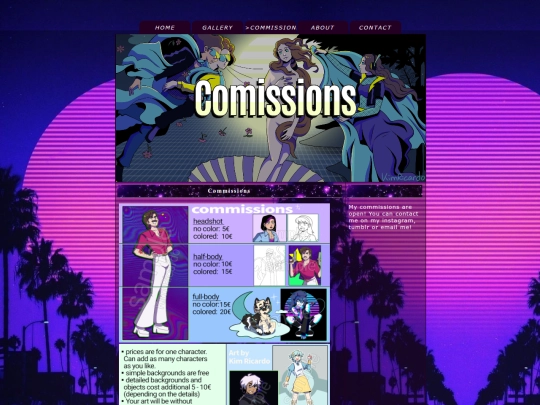 Commissions screenshot