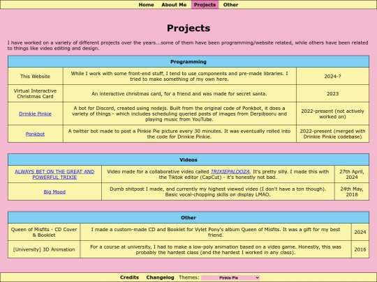 projects screenshot