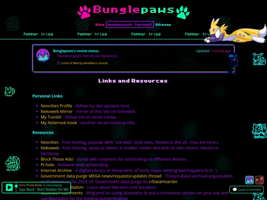 links screenshot
