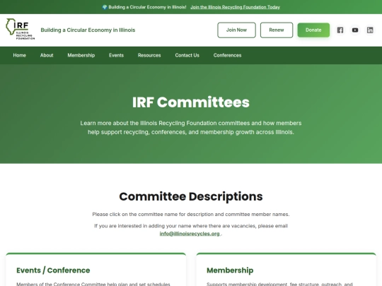 IllinoisRecyclingFoundationCommittees screenshot